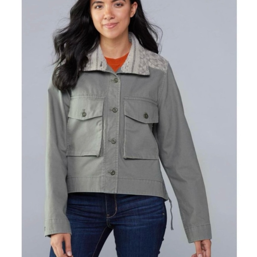 Women's REI COOPERATIVE Light Olive Green TRAILSMITH Canvas HIKING JACKET  XL - Picture 7 of 11